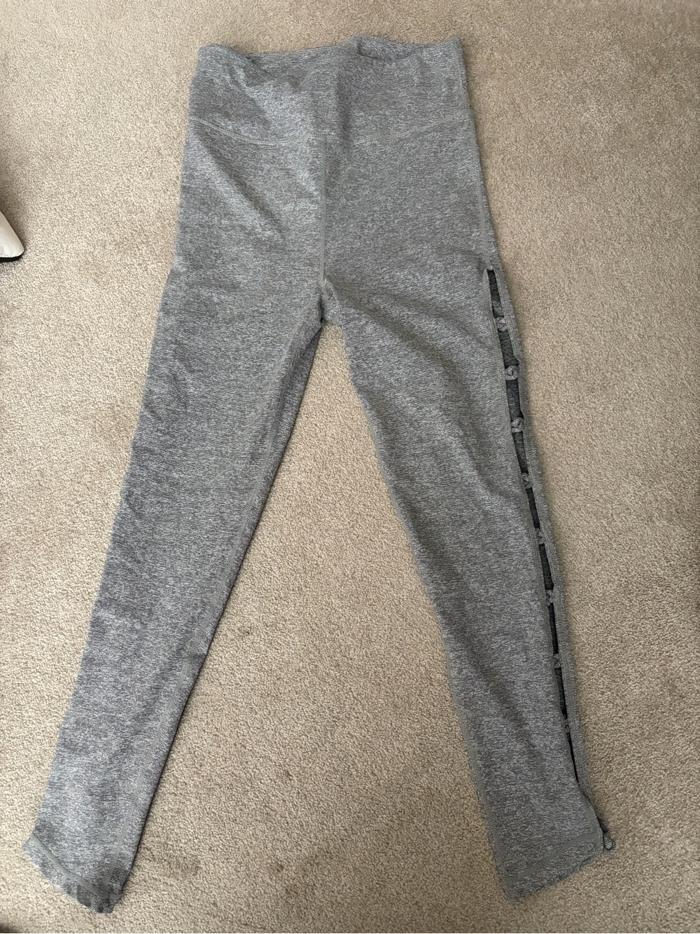 Girls' Gray Active Leggings with Side Stripe